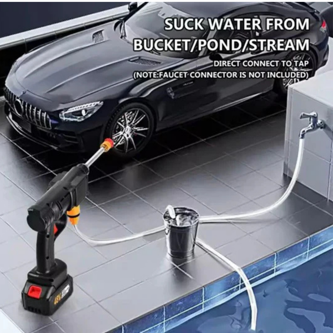 Double Battery Car Washer Gun – مسدس غسيل سيارات ببطاريتين