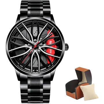 Men's Creative 3D Car Wheel Rotating Wrist Watchساعة يد رجالية بتصميم عجلة سيارة ثلاثية الأبعاد دوارة